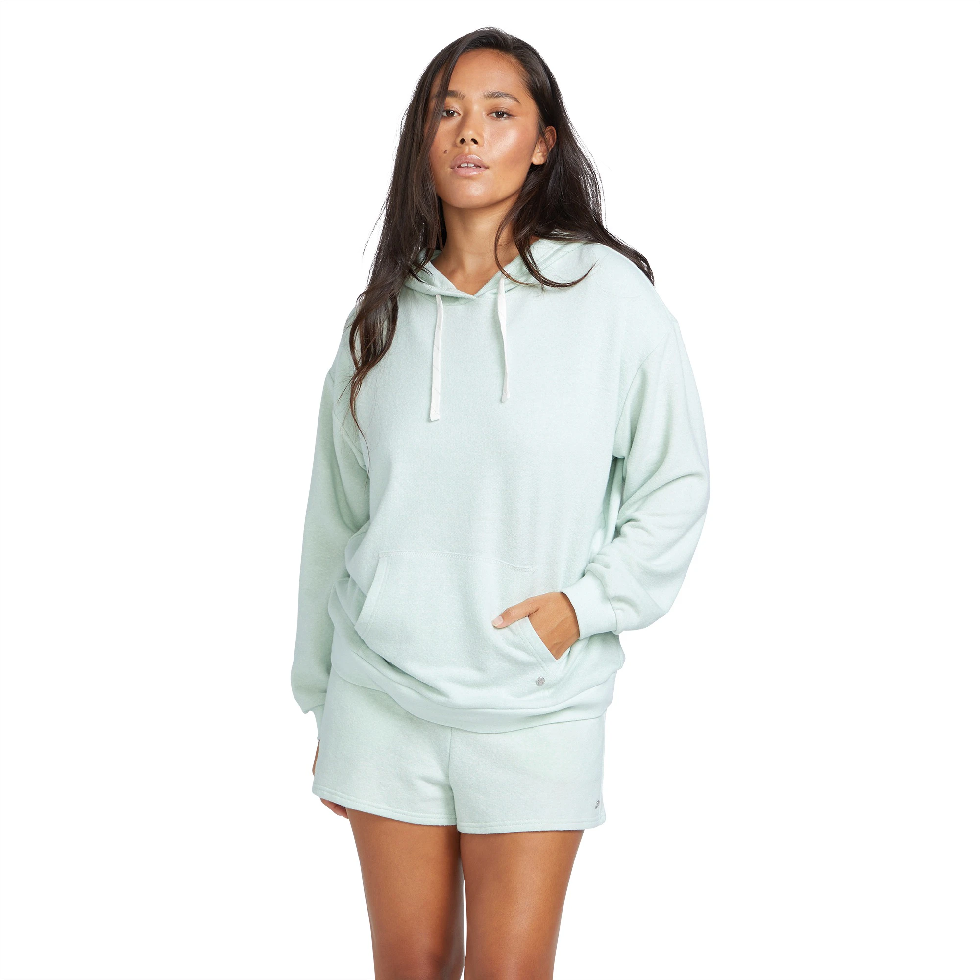 Volcom Women's Lived in Lounge Frenchie Hoodie Sweatshirt - Chlorine