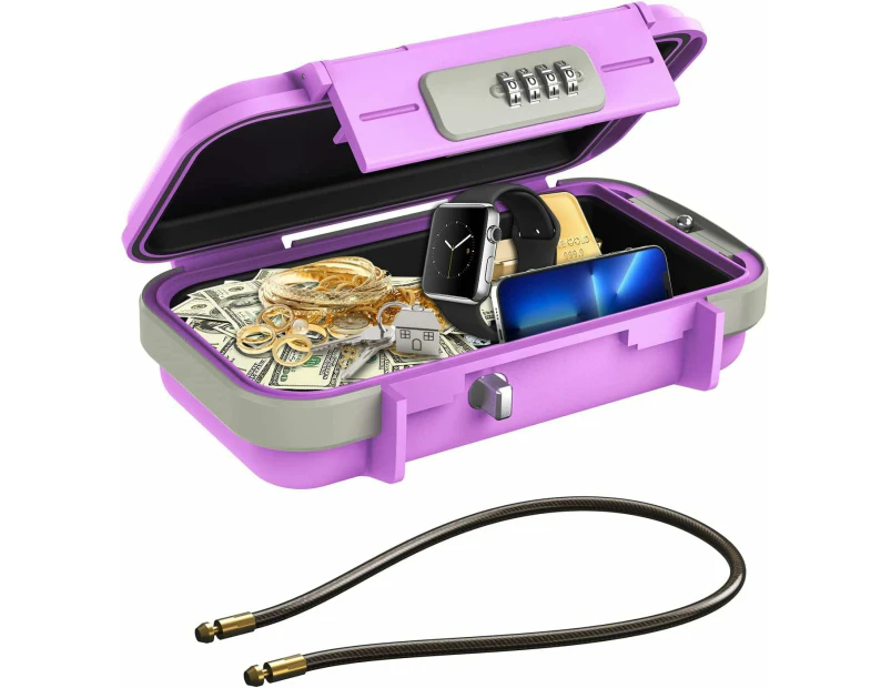 Portable Safe Box Combination Lock Waterproof Anti-Theft Mini Travel Safe Box