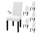 Toscano 6 Pcs Dining Chair Covers Waterproof Stretch for Home Banquet-White