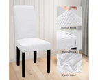 Toscano 6 Pcs Dining Chair Covers Waterproof Stretch for Home Banquet-White