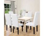 Toscano 6 Pcs Dining Chair Covers Waterproof Stretch for Home Banquet-White