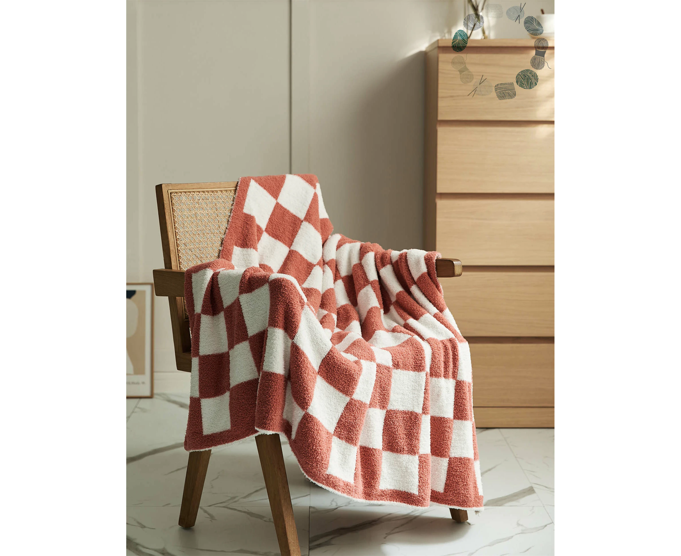 130x160cm Checkered Grid Chessboard Warmer Comfort Cozy Throw Blanket