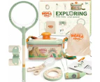 Bug Catcher kit for Kids - Outdoor Explorer Kit with Insect Box,Binoculars, Magnifying Glass, Net, Tweezers, Clamp, Whistle, Bag - Educational Toy