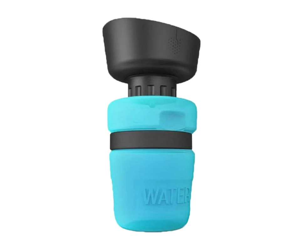 Pet outdoor drinking water with a cup of water feeder-blue