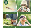 Bug Catcher kit for Kids - Outdoor Explorer Kit with Insect Box,Binoculars, Magnifying Glass, Net, Tweezers, Clamp, Whistle, Bag - Educational Toy