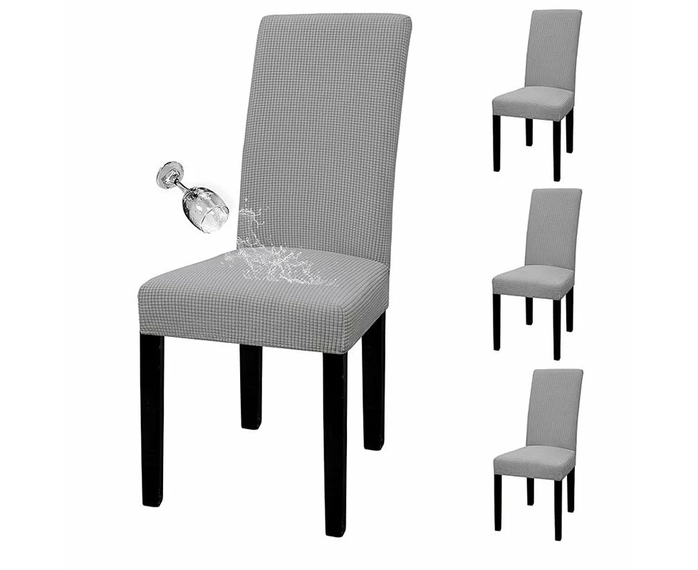 Toscano 4 Pcs Dining Chair Covers Waterproof Stretch for Home Banquet-Light Gray