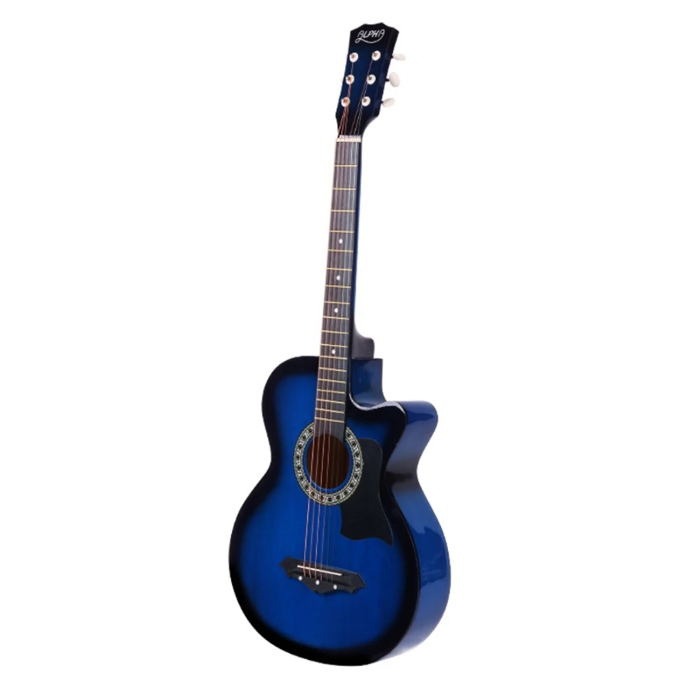 Guitar 38 Inch Full-Size Acoustic Wooden Folk Classical Cutaway Blue