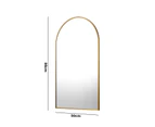 Oikiture Wall Mirrors 86x50cm Arched Makeup Mirror Bathroom Home Decor Gold