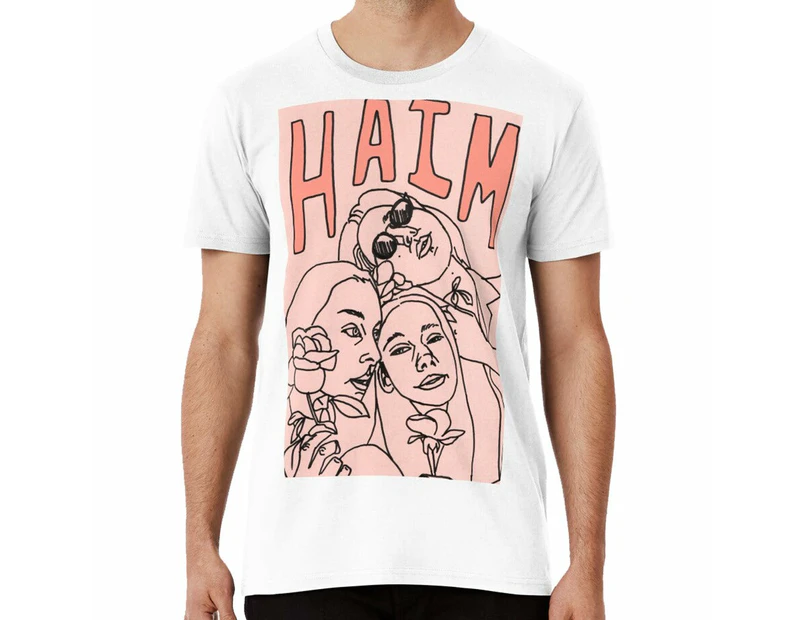 haim with flowers T-shirt haimtheband danielle haim este haim alana haim - White