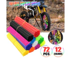 72PCS Wheel Spoke Wrap Sleeves Mountain Bike Bicycle Mtb Wraps Skins Covers - Yellow