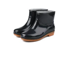 Womens Rain Boots Fashion Antis Short Rain Boot Round Head Radian Pvc Plastic Rain Boots Black 39