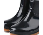 Womens Rain Boots Fashion Antis Short Rain Boot Round Head Radian Pvc Plastic Rain Boots Black 39