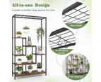 Costway 6-Tier Metal Plant Stand Rack 180cm Indoor Flower Pot Holder w/Hooks Indoor Garden Plant Display Shelf