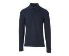 Blue Plain Long Sleeve Polo Shirt - Blue