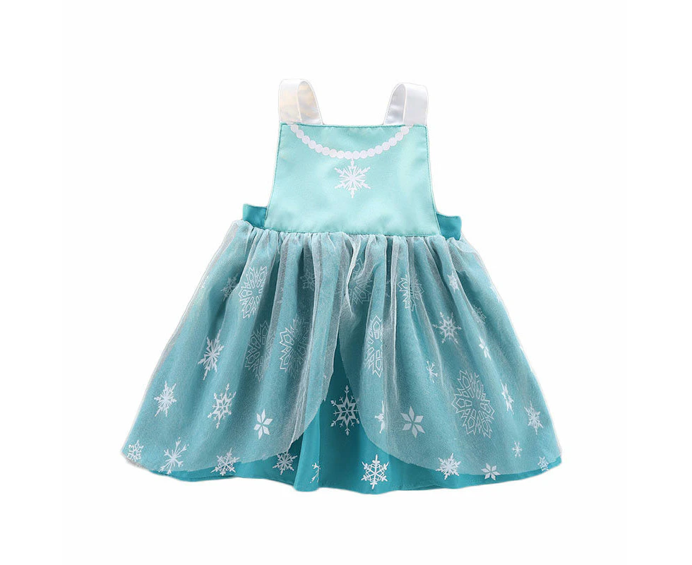 Madesmart Girls Princess Apron Strap Dress Backless Smock-Aisa