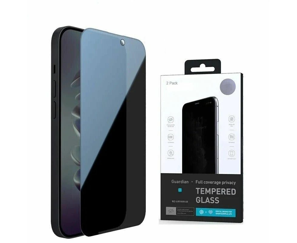 2 PCS For iPhone 15 Plus Privacy Tempered Glass Screen Protector Flim Case Friendly 9H Hardness for Apple (2023) - Anti-Spy