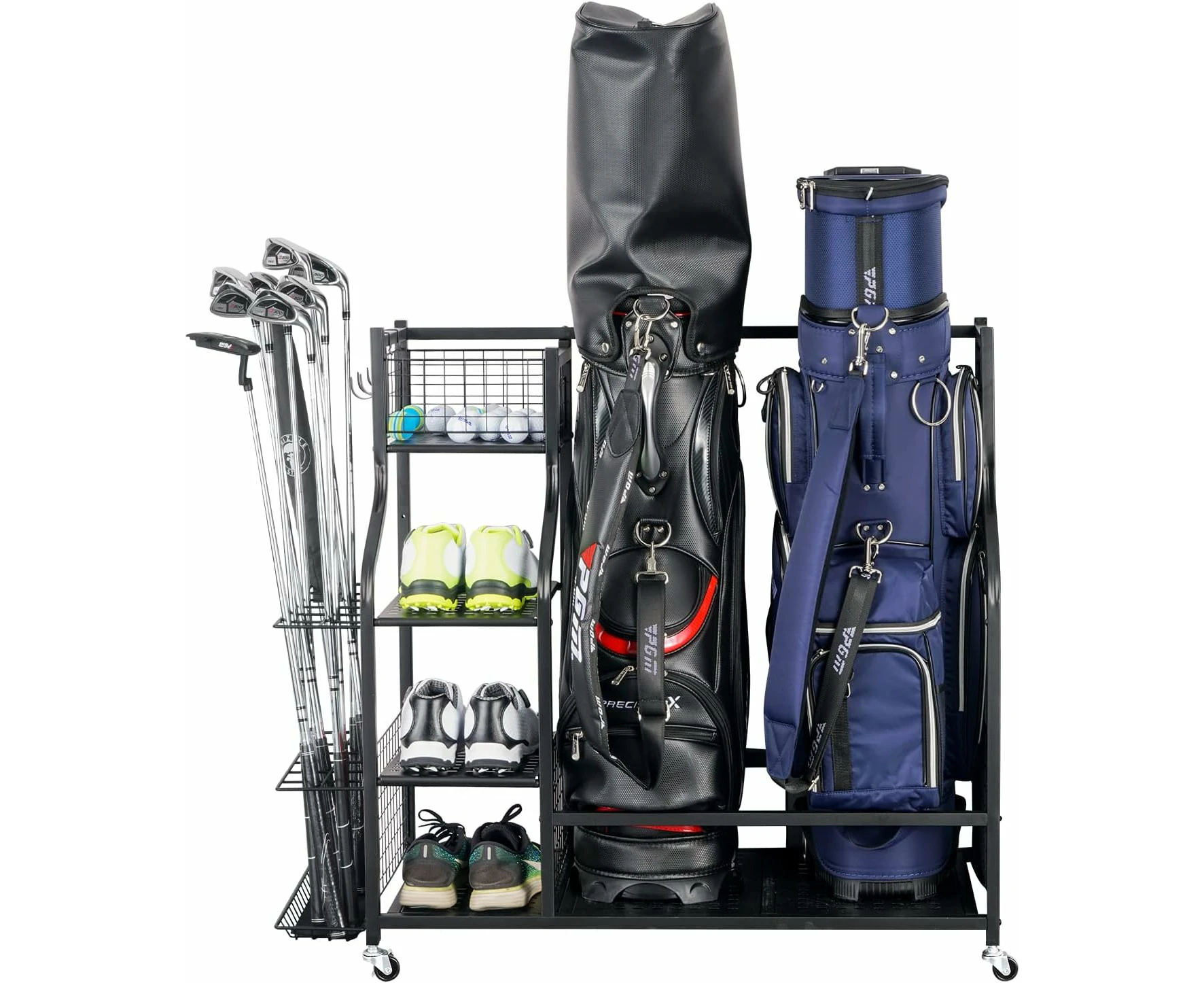 Mythinglogic Golf Storage Garage Organizer with Bag Stand & Equipment Rack - Large Size