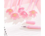 Flower Ballpoint Gel Pen,Silicone Cherry Blossom Fine Point Black Rollerball Gel Ink Pen for Office School,14pcs