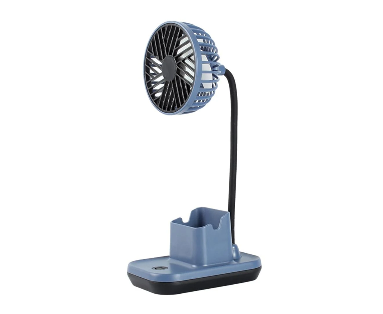 Mini Fan Mute Strong Wind Rechargeable Summer Desk Mini Fan Pen Holder for Dormitory-Blue