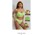 Women's Bra and Panty Underwear Set Bra Top Ribbed Fabric Suitable for Daily and Sports Wear-Caramel color
