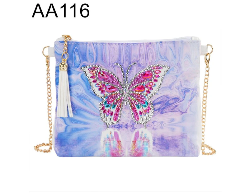 DIY Partial Multi-Shaped Diamond Painting Faux Leather Swan Flower Crossbody-AA116