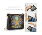 DIY Partial Multi-Shaped Diamond Painting Faux Leather Swan Flower Crossbody-AA116