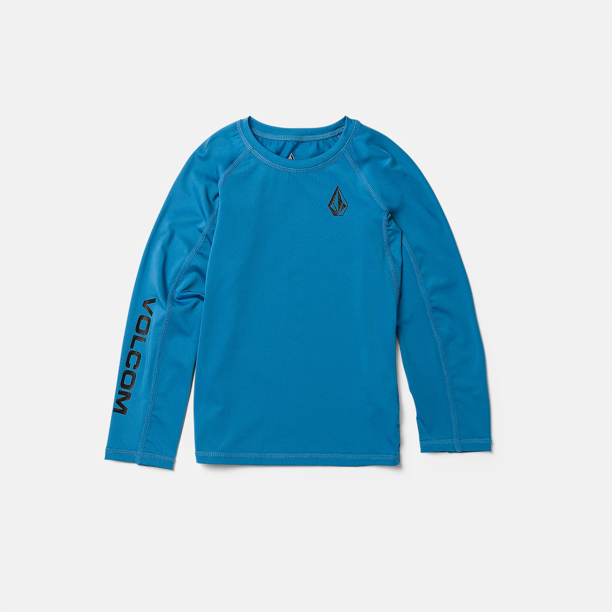 Volcom Little Boys Lido Long Sleeve UPF 50+ Rashguard Swim Shirt - Tidal Blue