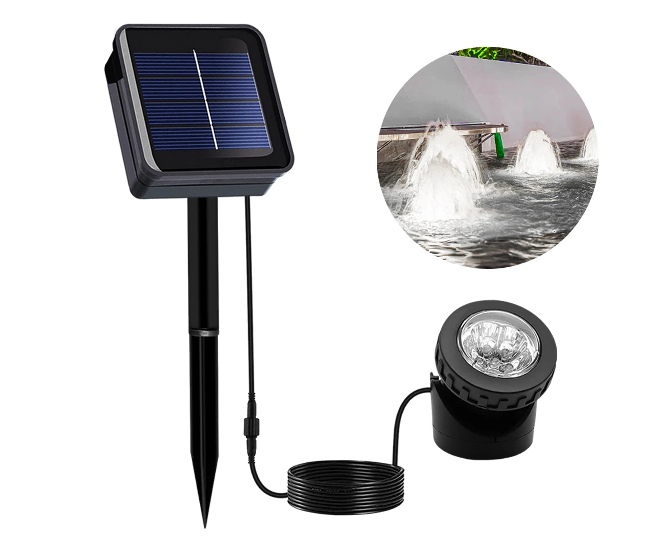 CLORA 6 LED Solar Spot Lights Outdoor Garden Landscape Pool Yard Lawn Patio Lamp White Light