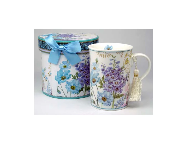 ARTON GIFTWARE T Time Mug with Gift Box Blue Flower