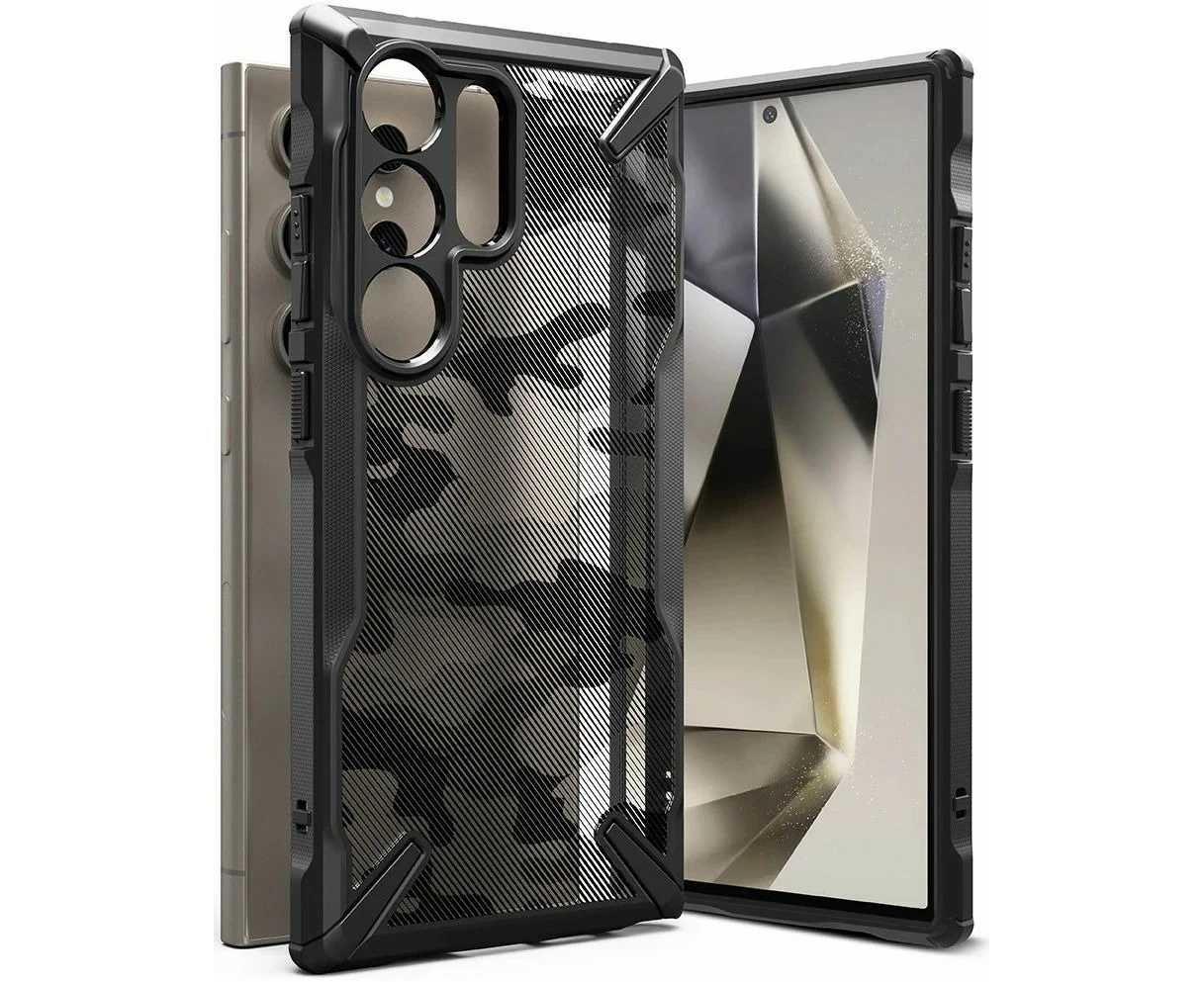 Ringke Fusion X Samsung Galaxy S24 Ultra Case Back Cover - Camo Black