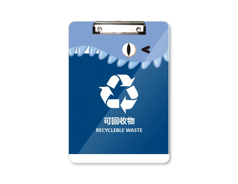 Recyclable Waste Sort Treatment Teeth Notepad Clipboard Folder File Backing Letter A4