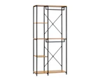 Oikiture Clothes Rack Large Open Wardrobe Garment Coat Hanging Rail 5 shelves