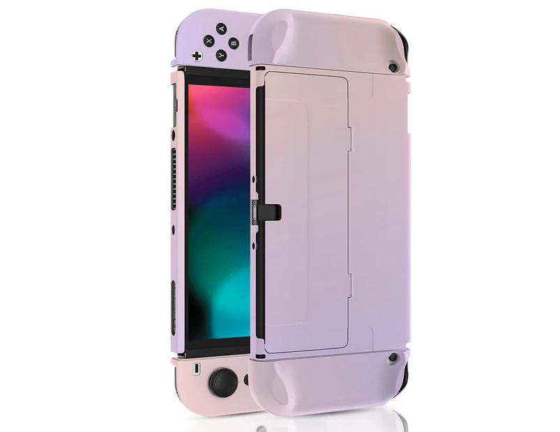 Nintendo Switch OLED Case, Dockable Hard Shell Protective Cover for Console and Joy-Con Controllers - Matte Purple Pink