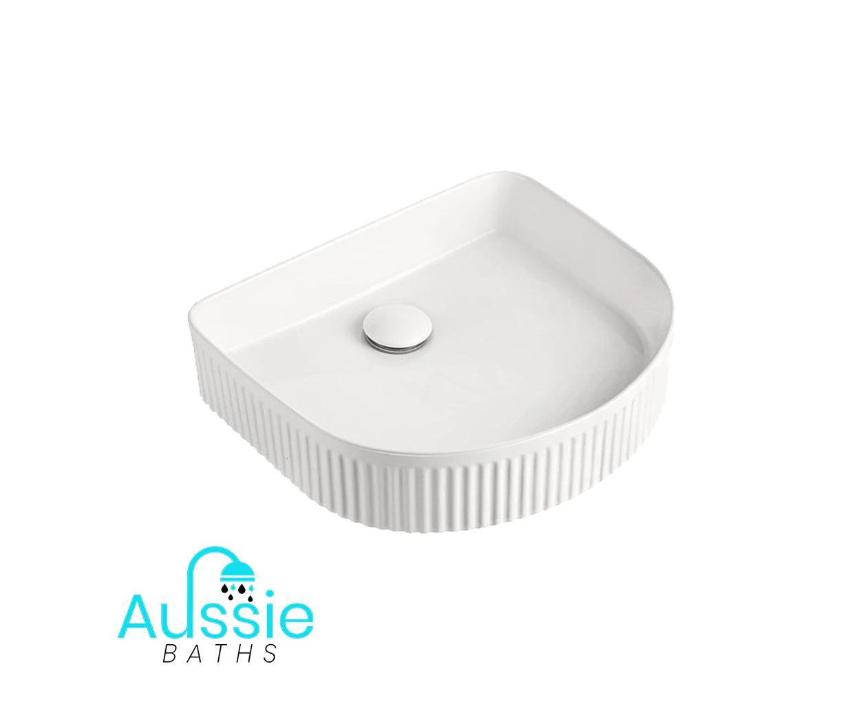 The Arch Fluted Bathroom Basin - Gloss White