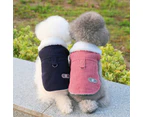 Pet Dog Cat Corduroy Warm Coat Navy