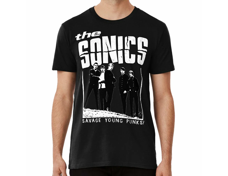 The Sonics - White T-shirt garage proto punk music - Black