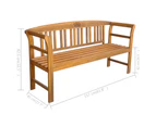 Solid Acacia Wood Garden Bench Wooden Patio Seat Outdoor Furniture 157 cm