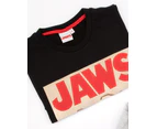Jaws Mens Short Sleeve Long Leg Pyjama Set (Black)