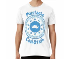 Mustache Cash Stash T-shirt fake band - White