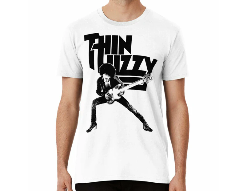 Kribolow bv T-shirt thin lizzy phil lynott music band - White