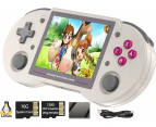 RG353PS Retro Handheld Game Console Single Linux System RK3566 Chip 3.5 Inch IPS Screen 128G TF Card Preinstalled 4519 Games -Gray