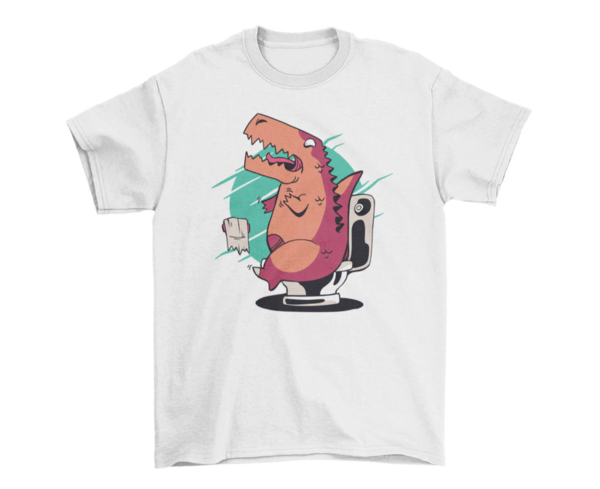 Dinosaur T-Rex Toilet Paper Tee Shirt T-Shirt - Clear