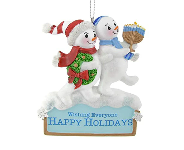 Kurt Adler Resin Hanukkah Snowman Ornament 4" Standard