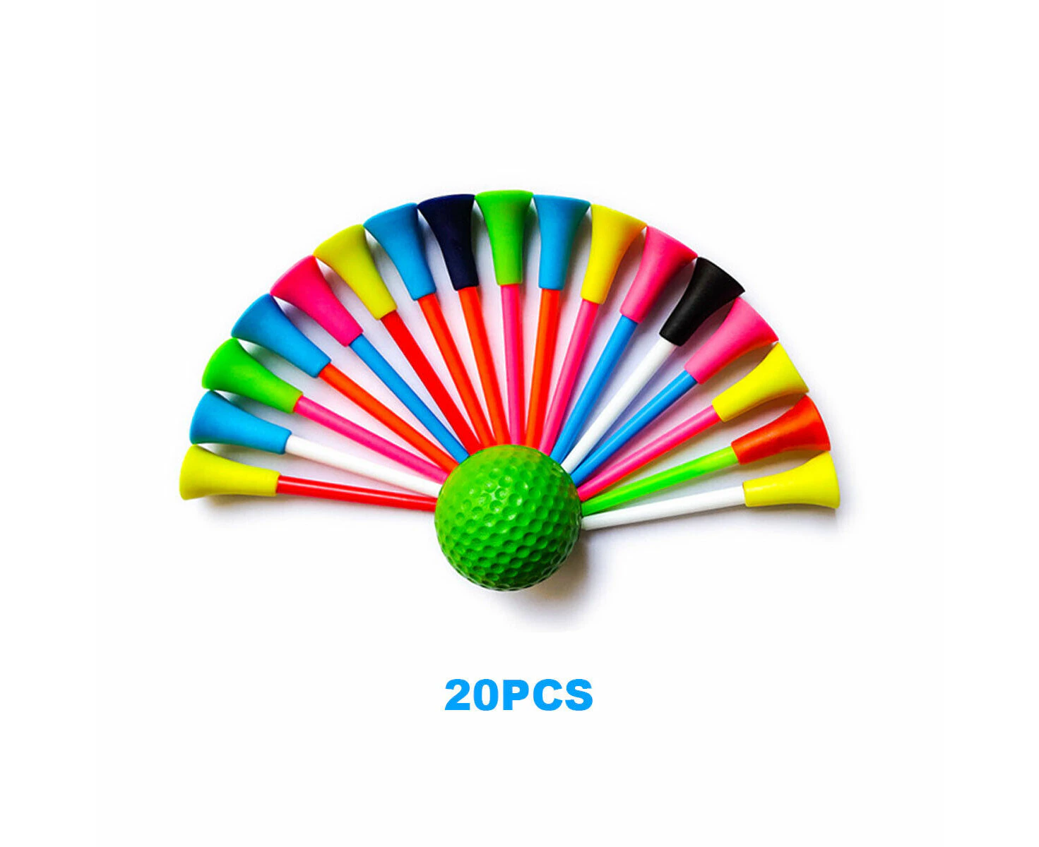 20Pack 83mm Golf Tees Multi Color Plastic With Rubber Cushion Top Quality