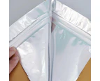 100X Stand Up Pouches Mylar Foil Bag Heat Seal Food Grade Zip Lock Bag  White - White