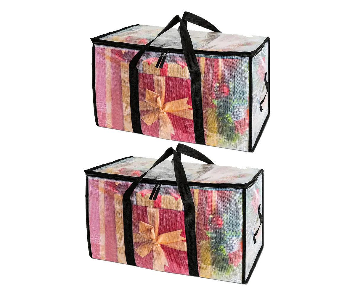 2pcs Christmas Storage Bag with Reinforced Zippers Handles Xmas Tree Cover