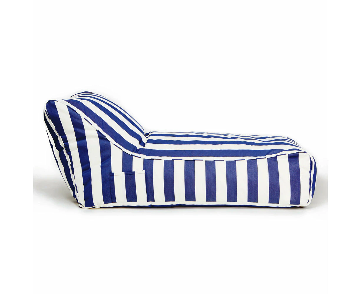 Laid Back Outdoor Beanbag Navy and white stripe