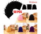 50X Small Velvet Cloth Drawstring Bags Gift Bag Jewelry Ring Pouch Earring Favor 5x7 - Purple