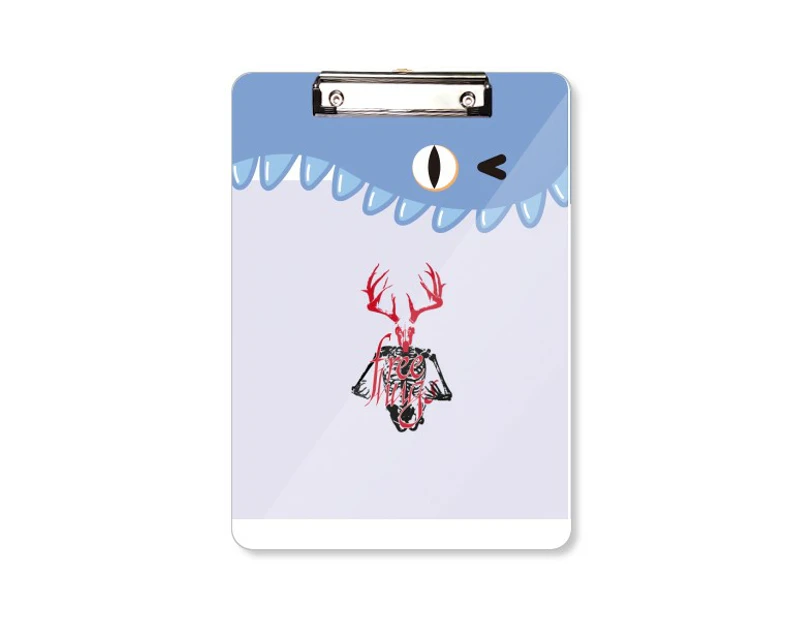 Skeleton Body Embraces Antlers Teeth Notepad Clipboard Folder File Backing Letter A4