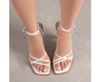 RAID Ayumi Square Toe Sandal in White